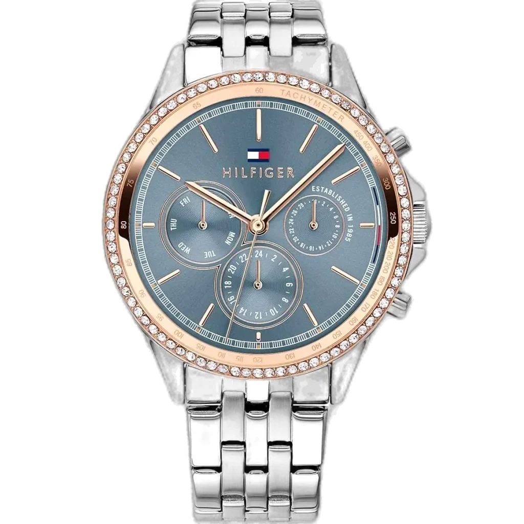 Tommy Hilfiger Watch Ari For Women - 1781976, With Blue Dial and Silver Stainless Steel Bracelet